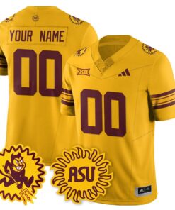 Custom Arizona State Sun Devils Jersey 1975 Throwback Uniform Stitched Gold