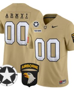 Custom Army Black Knights Jersey 2025 Screaming Eagles Stitched Tan