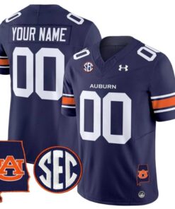 Custom Auburn Tigers Jersey Name Number 2025 Alabama Patch Stitched Navy