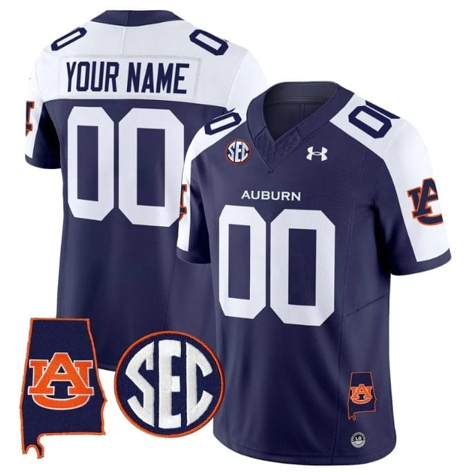 Custom Auburn Tigers Jersey Name, Number 2025 Alabama Patch Stitched