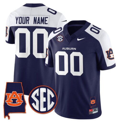 Custom Auburn Tigers Jersey Name, Number Alabama Patch Vapor Stitched