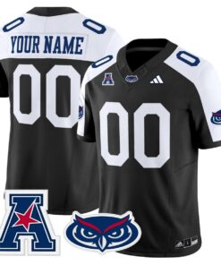 Custom Florida Atlantic Owls Jersey Name Number 2025 All Stitched Black Alter
