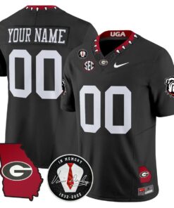 Custom Georgia Bulldogs Jersey 2025 Georgia Map, Vince Dooley Patch