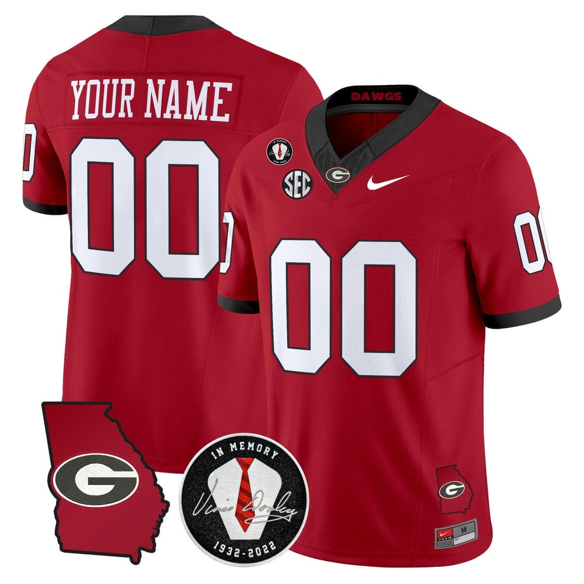 Custom Georgia Bulldogs Jersey 2025 Georgia Map, Vince Dooley Patch 4 Custom Georgia Bulldogs Jersey 2025 Georgia Map, Vince Dooley Patch - Image 4