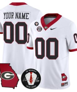 Alternative view of Custom Georgia Bulldogs Jersey 2025 Georgia Map, Vince Dooley Patch
