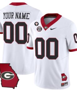 Alternative view of Custom Georgia Bulldogs Jersey 2025 Georgia Map, Vince Dooley Stitched