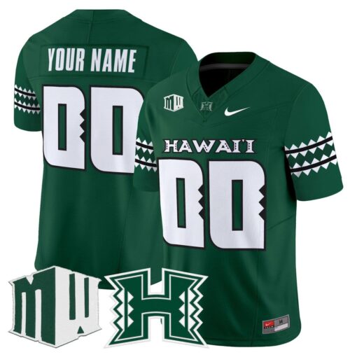 Custom Hawai'i Rainbow Warriors Jersey Name, Number 2025 Vapor Stitched - Image 3