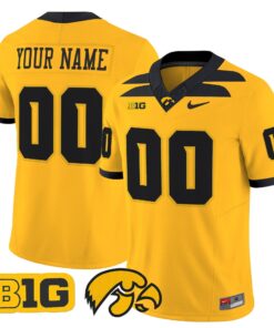 Custom Iowa Hawkeyes Jersey Name Number 2025 Limited Stitched Gold