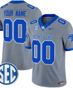 Custom Kentucky Wildcats Jersey Name Number 2025 Limited Stitched Gray