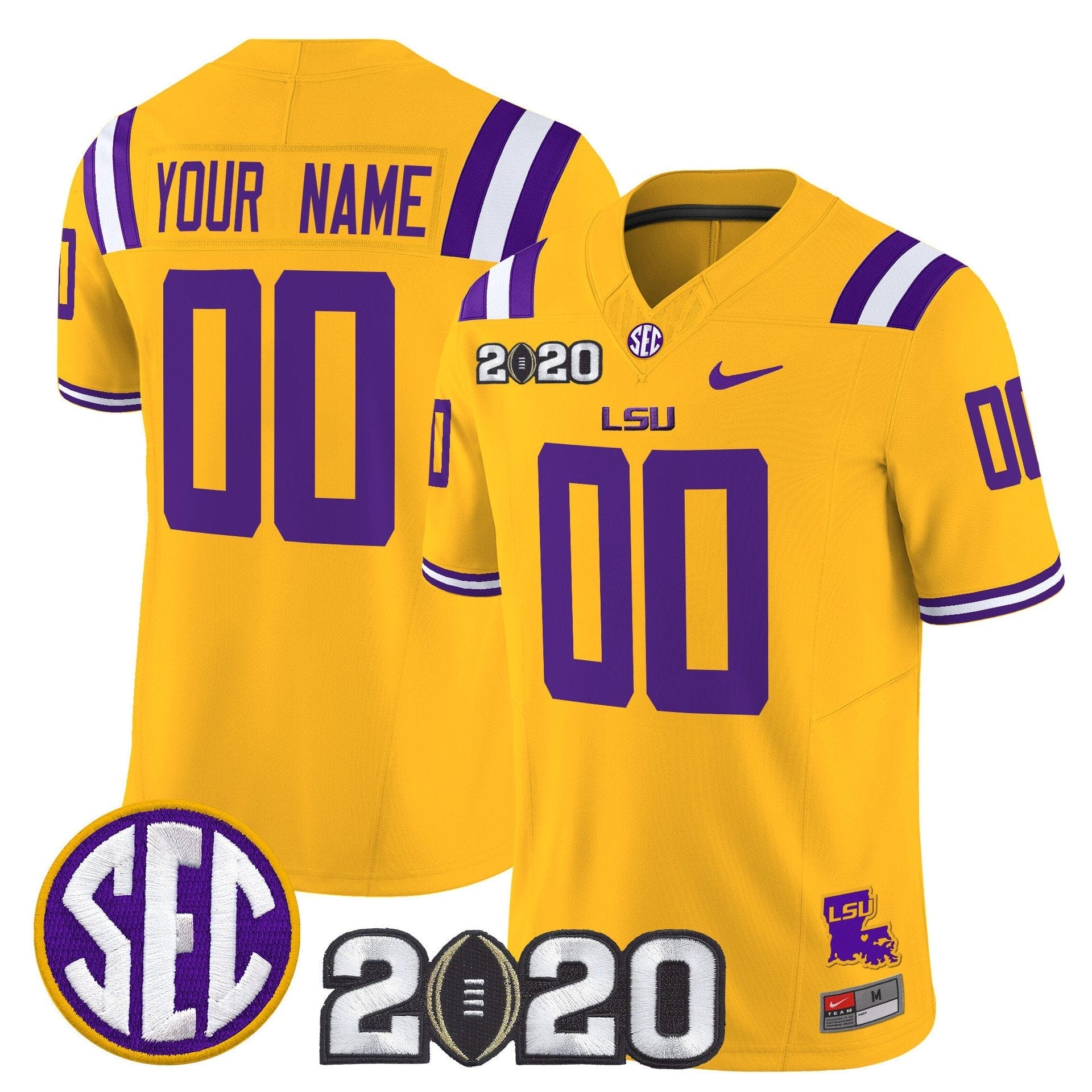 Custom LSU Tigers Jersey Name, Number 2020 National Champions Stitched 3 Custom LSU Tigers Jersey Name, Number 2020 National Champions Stitched - Image 3