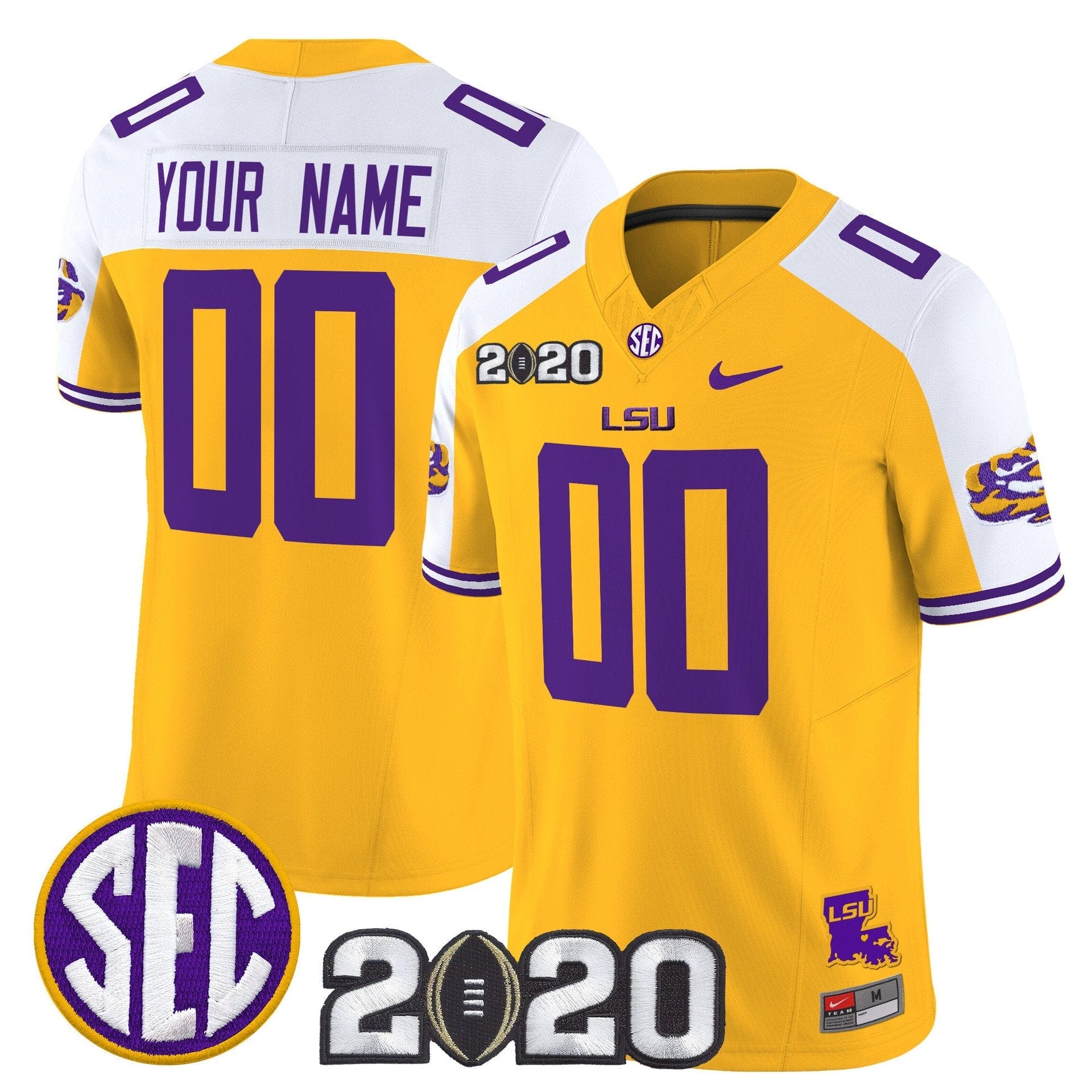 Custom LSU Tigers Jersey Name, Number 2020 National Champions Stitched 2 Custom LSU Tigers Jersey Name, Number 2020 National Champions Stitched - Image 2