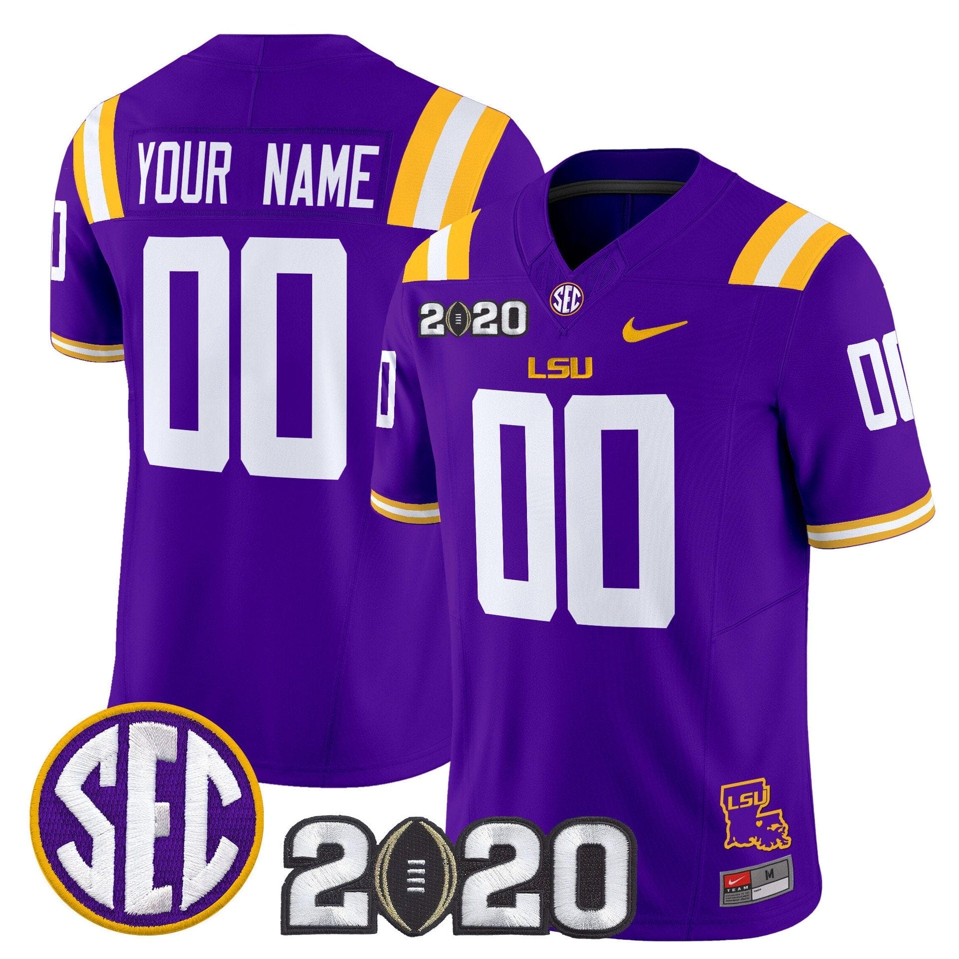 Custom LSU Tigers Jersey Name, Number 2020 National Champions Stitched 5 Custom LSU Tigers Jersey Name, Number 2020 National Champions Stitched - Image 5