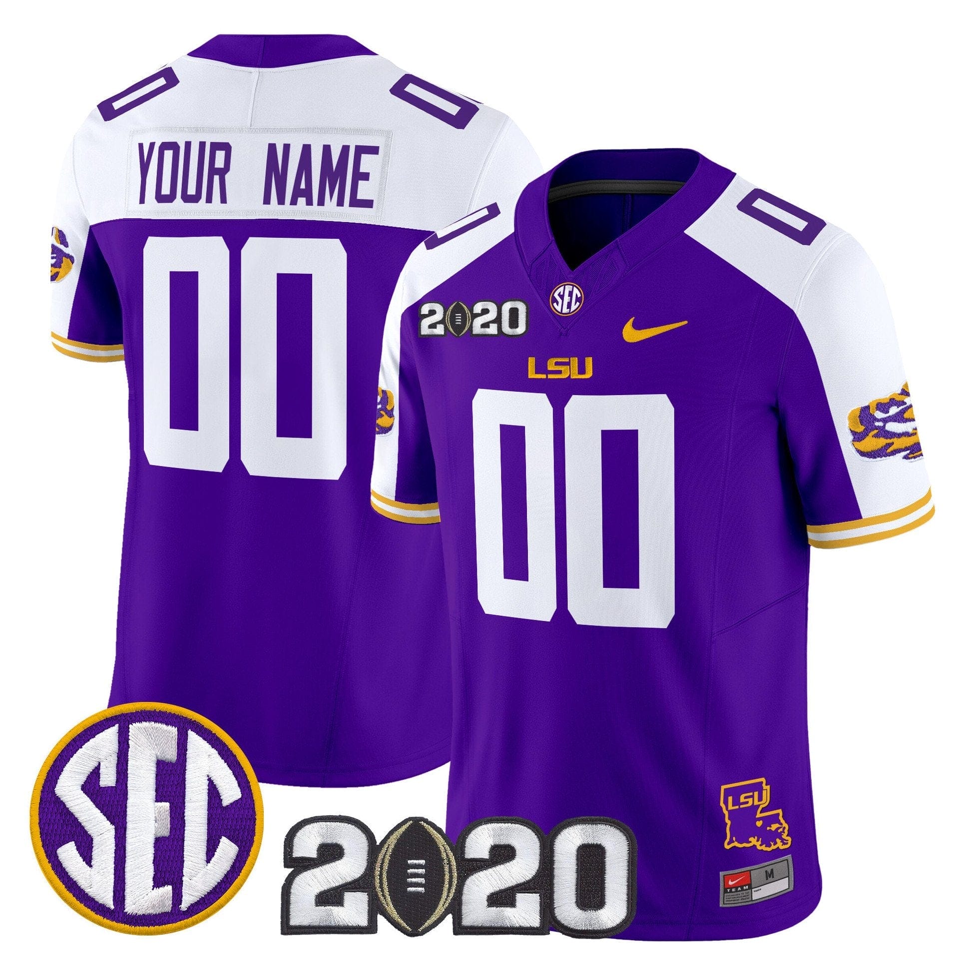 Custom LSU Tigers Jersey Name, Number 2020 National Champions Stitched 4 Custom LSU Tigers Jersey Name, Number 2020 National Champions Stitched - Image 4