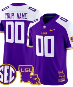 Custom LSU Tigers Jersey Name, Number 2025 Louisiana Patch Stitched 8 Custom LSU Tigers Jersey Name Number 2025 Louisiana Patch Stitched Purple Alter