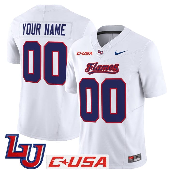 Custom Liberty Flames Jersey Name, Number 2025 Vapor Limited Stitched 1 Custom Liberty Flames Jersey Name, Number 2025 Vapor Limited Stitched