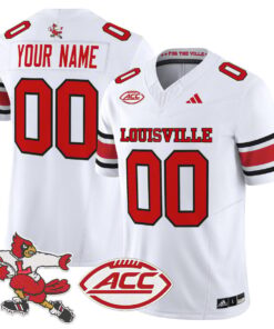 Alternative view of Custom Louisville Cardinals Jersey 1980s Throwback Limited Stitched