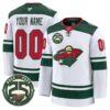 Custom Minnesota Wild Jersey 25th Anniversary Patch Premium Stitched 10 Custom Minnesota Wild Jersey 25th Anniversary Patch Premium Stitched White
