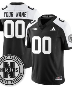 Alternative view of Custom Nebraska Football Jersey Name, Number 2025 Blackout Stitched