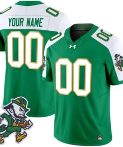 Alternative view of Custom Notre Dame Jersey Name, Number 2025 Gridiron Leprechaun Edition