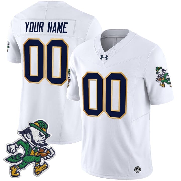 Custom Notre Dame Jersey Name, Number 2025 Gridiron Leprechaun Edition