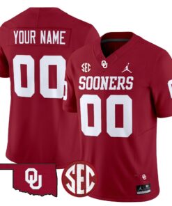 Custom Oklahoma Sooners Jersey Name Number 2025 Limited Stitched Crimson