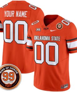 Custom Oklahoma State Cowboys Jersey 2025 Leslie O neal Patch Stitched Orange