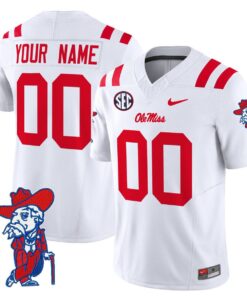 Alternative view of Custom Ole Miss Rebels Jersey Name, Number 2025 V2 Stitched