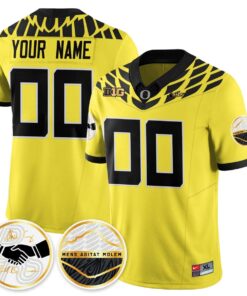 Custom Oregon Ducks Jersey Name Number 2025 Shoe Duck Stitched Yellow