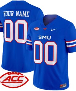 Custom SMU Mustangs Jersey Name Number 2025 Vapor Limited Stitched Blue