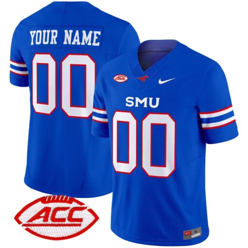 Custom SMU Mustangs Jersey Name, Number 2025 Vapor Limited Stitched - Image 3