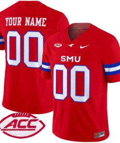 Custom SMU Mustangs Jersey Name Number 2025 Vapor Limited Stitched Red