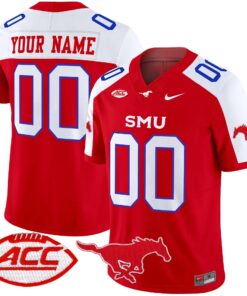 Custom SMU Mustangs Jersey Name Number 2025 Vapor Limited Stitched Red Alter