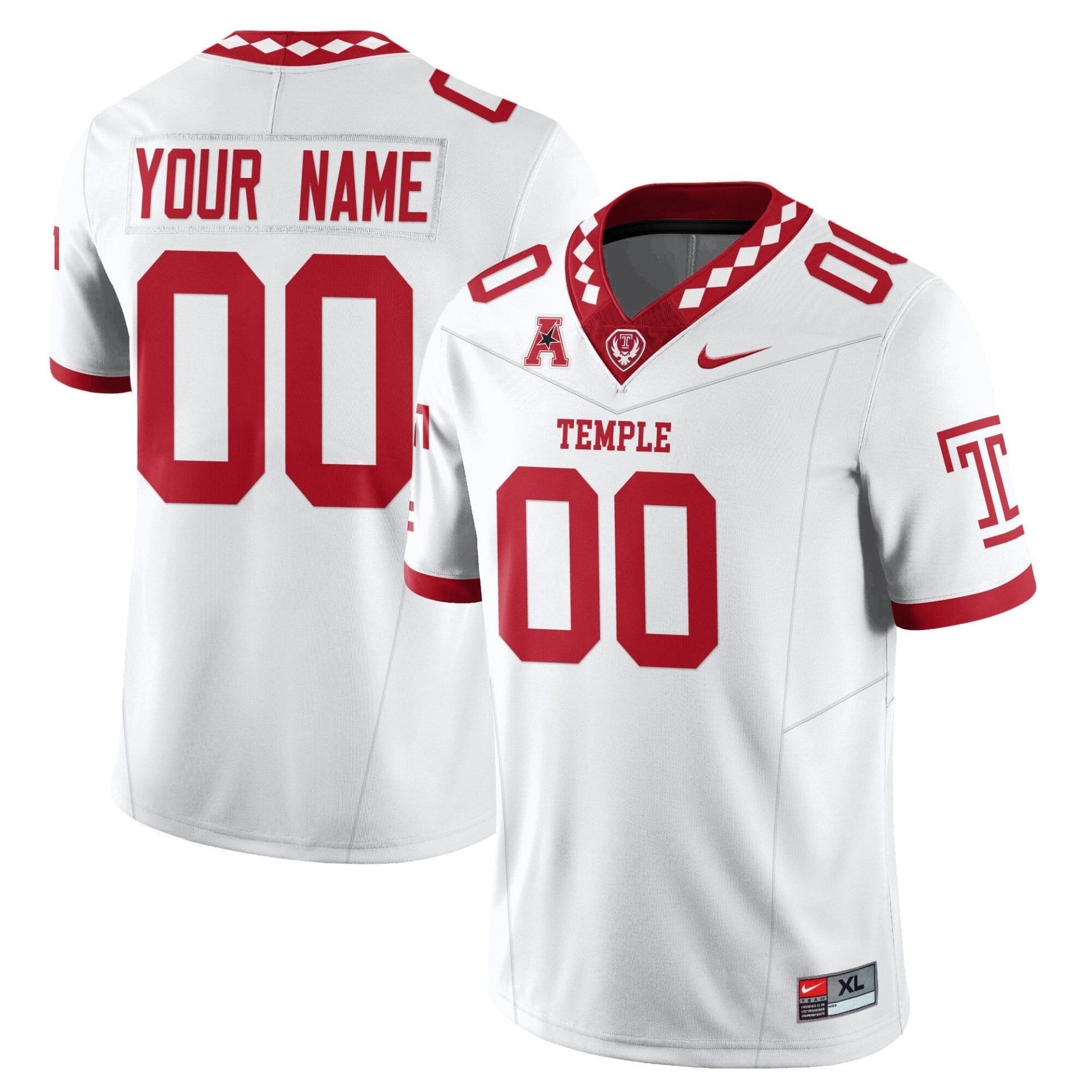 Custom Temple Jersey Name, Number Football 2025 Vapor Limited Stitched - Image 2