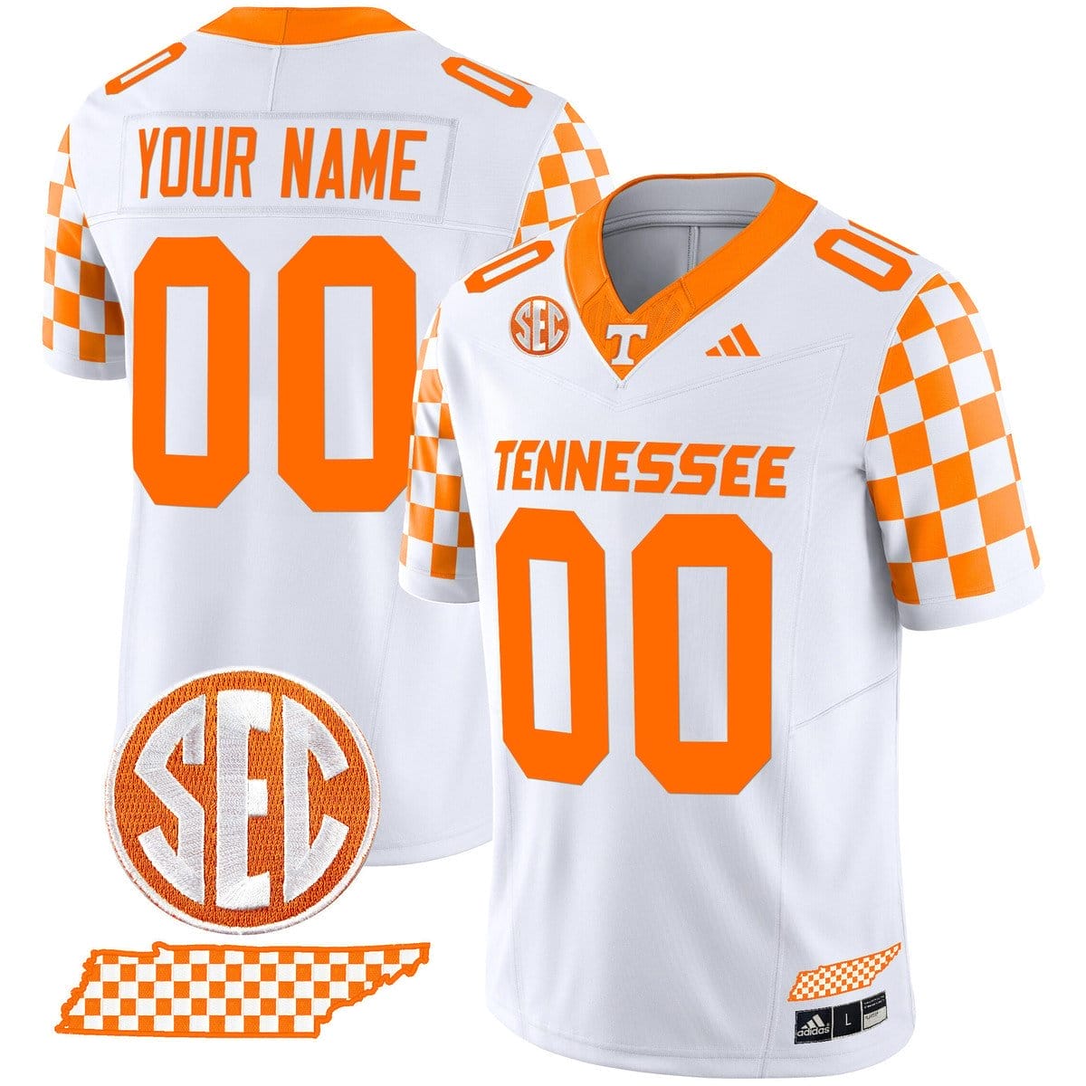 Custom Tennessee Vols Jersey Rebrand 2026 Checkerboard Stitched 2 Custom Tennessee Vols Jersey Rebrand 2026 Checkerboard Stitched - Image 2