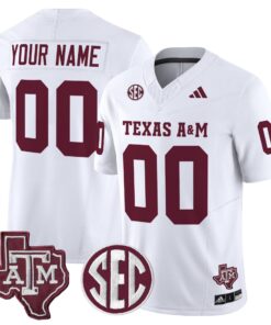 Alternative view of Custom Texas A&M Aggies Jersey Name, Number  2025 Vapor Stitched