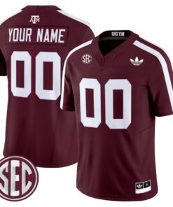 Custom Texas A M Aggies Jersey Name Number 2025 Vapor V2 Stitched Maroon
