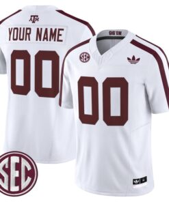 Alternative view of Custom Texas A&M Aggies Jersey Name, Number 2025 Vapor V2 Stitched