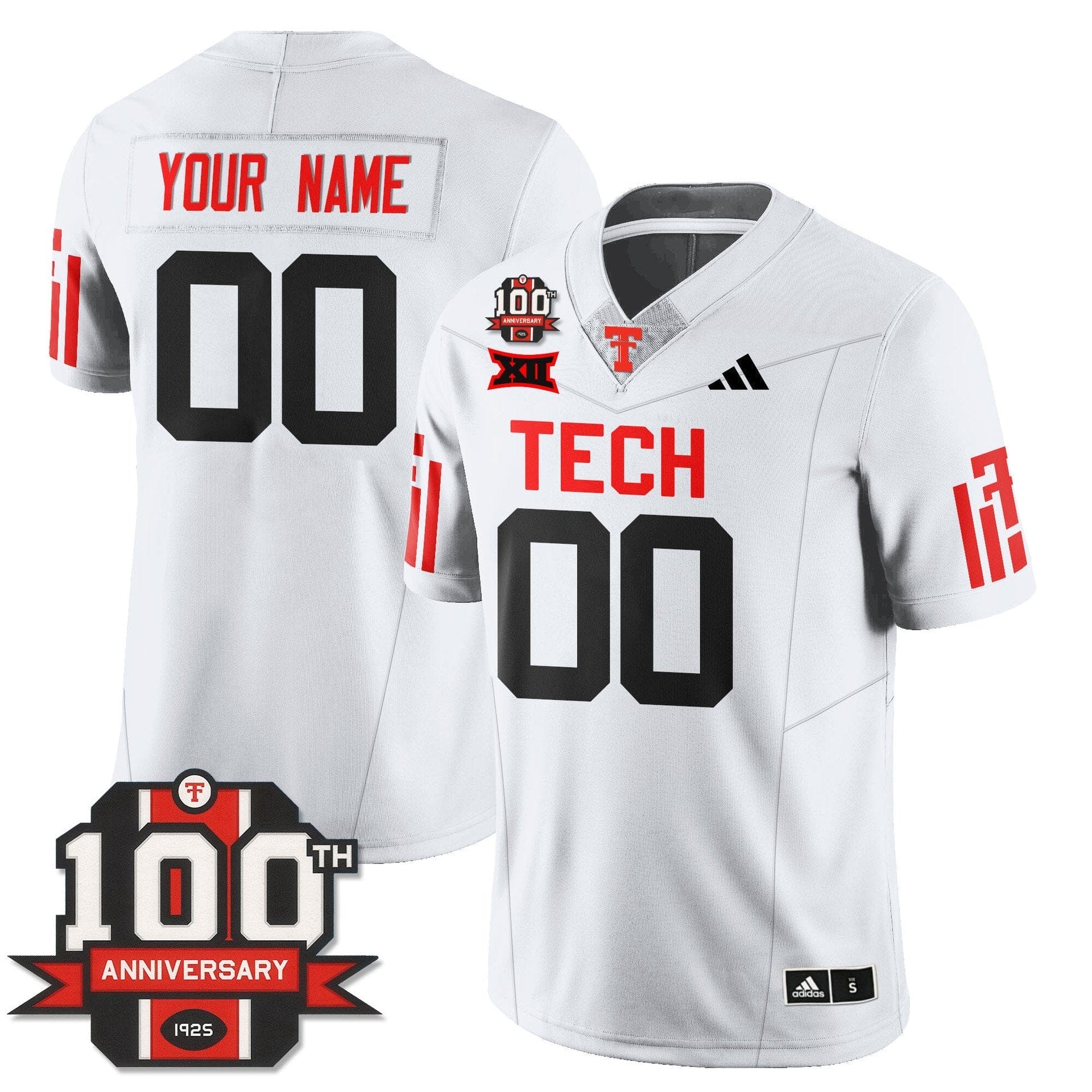 Custom Texas Tech Jersey Name, number Football 100th Anniversary Stitched - Image 2