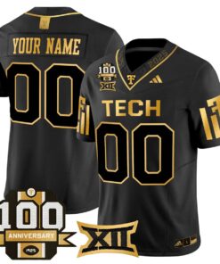 Alternative view of Custom Texas Tech Red Raiders Jersey 2025 100th Anniversary Stitched Alternate