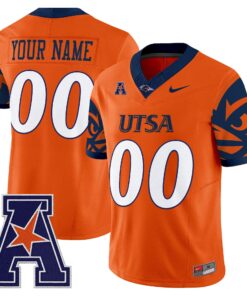 Custom UTSA Roadrunners Jersey 2025 Vapor Limited V2 Stitched Orange