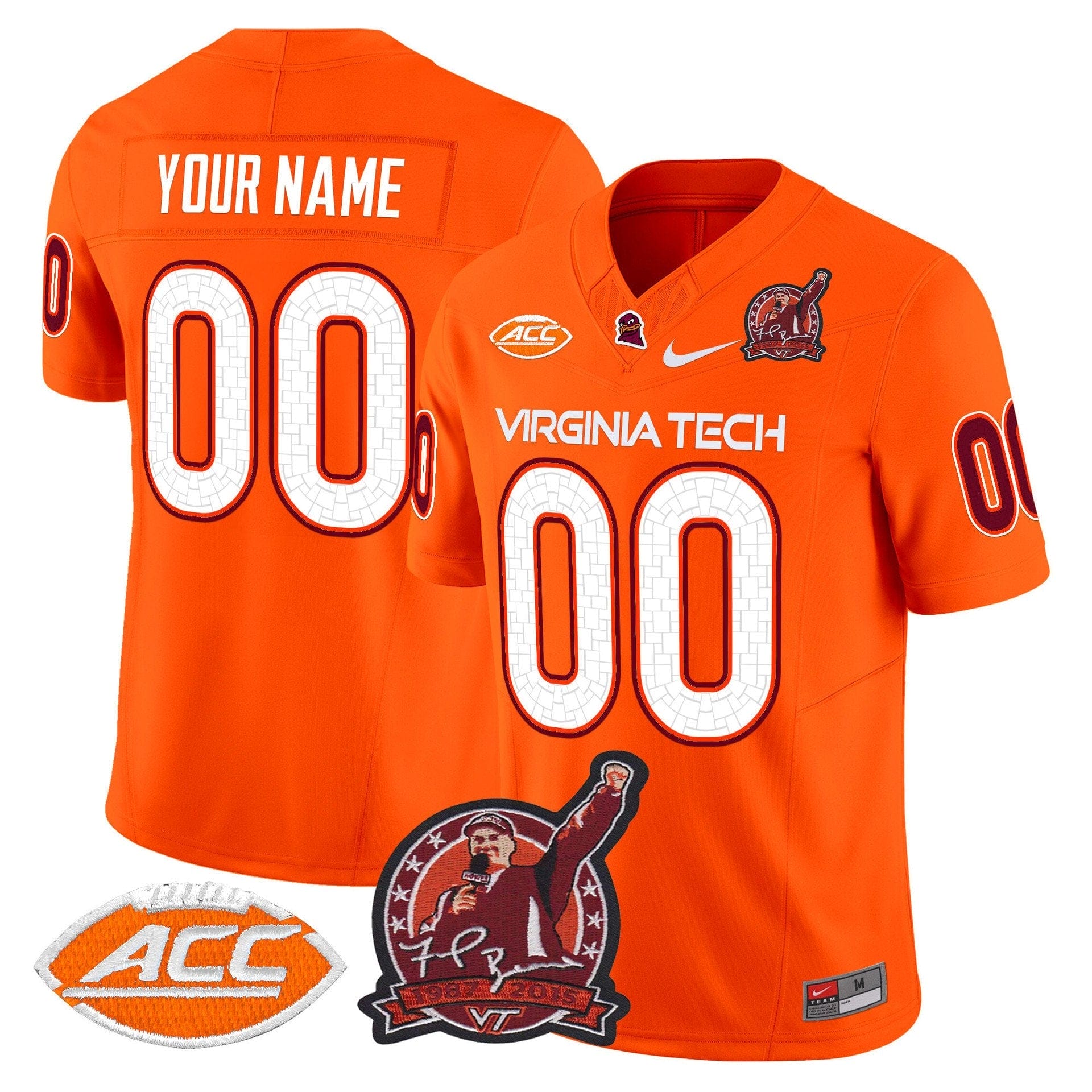 Custom Virginia Tech Hokies Jersey Coach Frank Beamer Patch 2025 - Image 5
