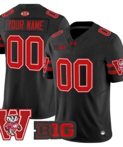 Custom Wisconsin Badgers Jersey Name, Number Throwback Stitched