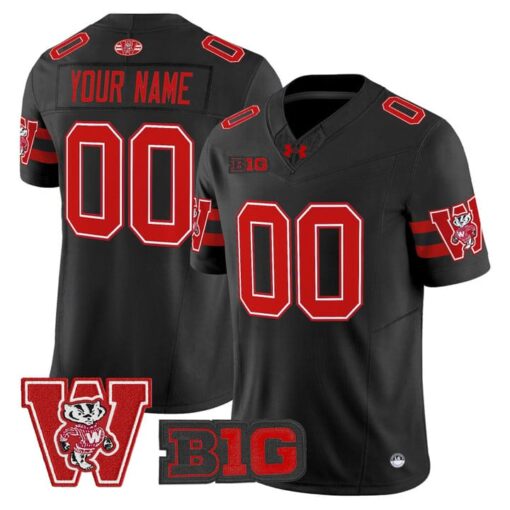 Custom Wisconsin Badgers Jersey Name, Number Throwback Stitched