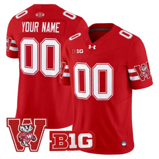 Custom Wisconsin Badgers Jersey Name, Number Throwback Stitched - Image 5