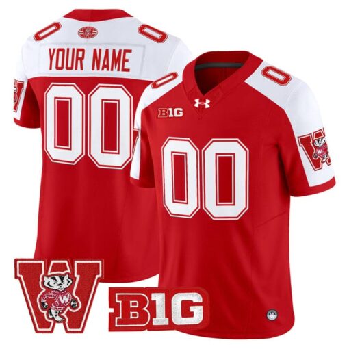 Custom Wisconsin Badgers Jersey Name, Number Throwback Stitched - Image 4