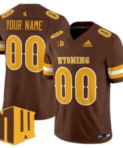 Custom Wyoming Cowboys Jersey Name Number 2025 Vapor Limited Stitched Brown