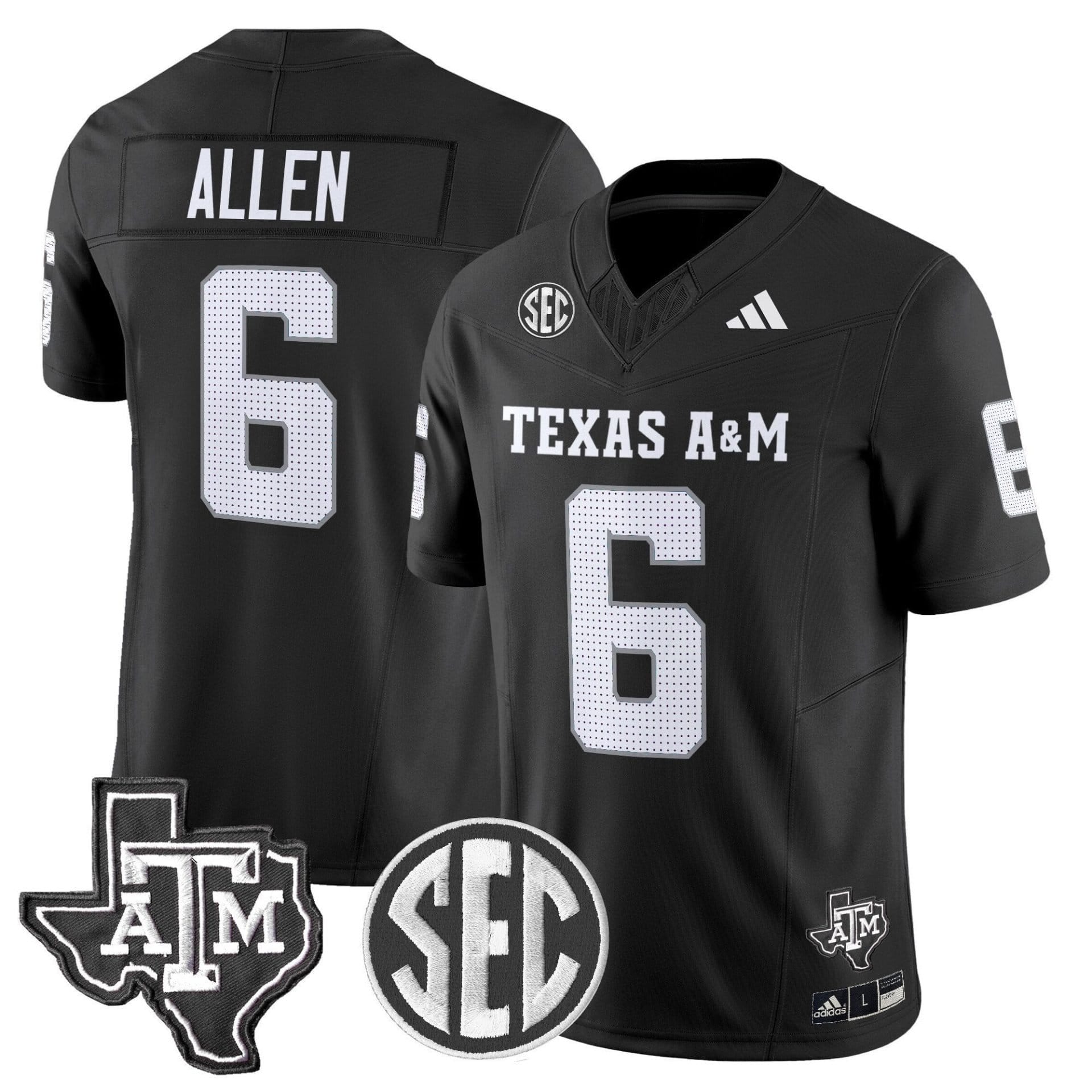 Cyrus Allen Jersey #6 Texas A&M Aggies 2025 Vapor Stitched