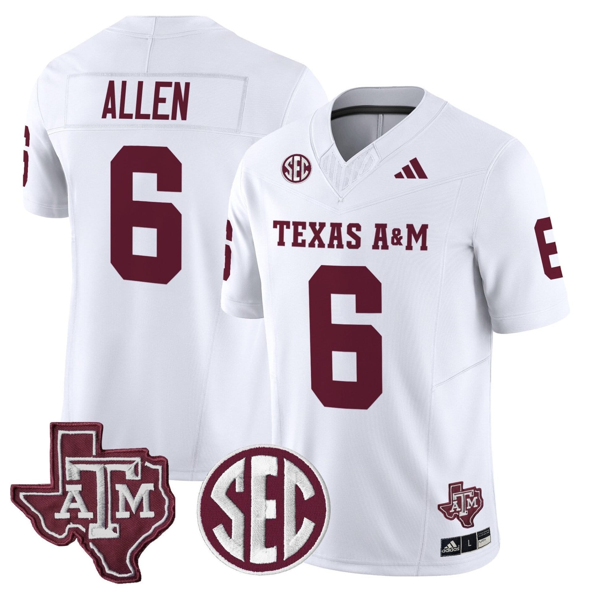 Cyrus Allen Jersey #6 Texas A&M Aggies 2025 Vapor Stitched - Image 2