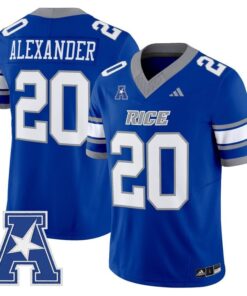 Daelen Alexander Jersey 20 Rice Owls 2025 Vapor Limited Stitched Light Blue