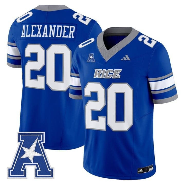 Daelen Alexander Jersey #20 Rice Owls 2025 Vapor Limited Stitched 3 Daelen Alexander Jersey #20 Rice Owls 2025 Vapor Limited Stitched - Image 3